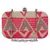 Hyperbole Fabric jacquard Textured Clutch Beige & Neon Pink