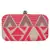Hyperbole Fabric jacquard Textured Clutch Beige & Neon Pink