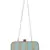 Tulle Raw Silk Fabric Printed Clutch Blue & Gold