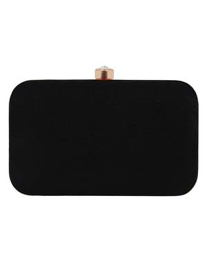 Loom Cotton Fabric Printed Clutch Black & Pink 3