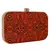 Loom Cotton Fabric Printed Clutch Black & Orange