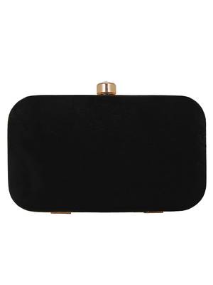 Loom Cotton Fabric Printed Clutch Black & Orange 3