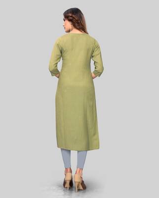 Light-green embroidered rayon ethnic-kurtis 2