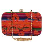 Loom Cotton Fabric Printed Clutch Multicolour