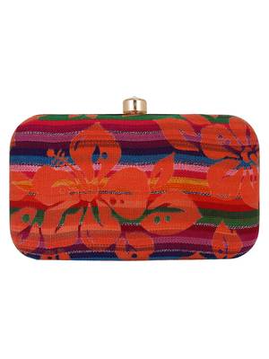 Loom Cotton Fabric Printed Clutch Multicolour 3