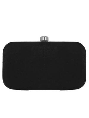 Hyperbole Cotton Textured Clutch Black & White 3