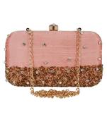 Adorn Faux Silk Embellished Peach Gold