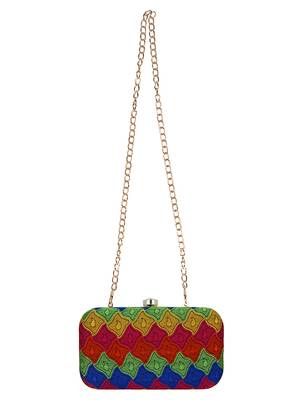 Loom Cotton Textured Clutch Multicolour 4