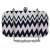 Loom Cotton Jacquard Clutch Navy Blue & White