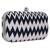 Loom Cotton Jacquard Clutch Navy Blue & White