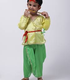Yellow Dhoti Kurta Krishna Kanhaiya Suit With Mukut And Bansuri