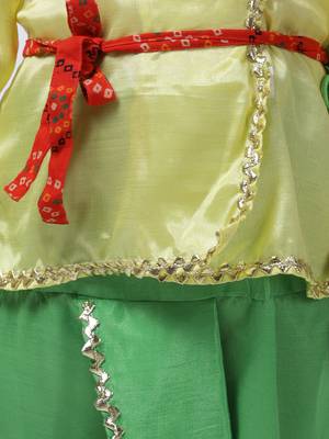 Yellow Dhoti Kurta Krishna Kanhaiya Suit With Mukut And Bansuri 4