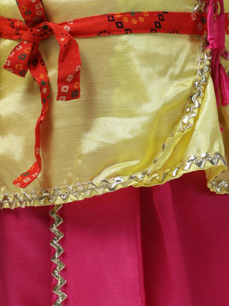 Yellow Dhoti Kurta Krishna Kanhaiya Suit With Mukut And Bansuri