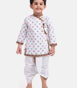 White Cotton Dhoti Kurta Krishna Kanhaiya Suit Dress For Baby Boy