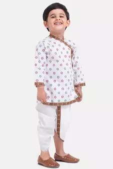 White Cotton Dhoti Kurta Krishna Kanhaiya Suit Dress For Baby Boy