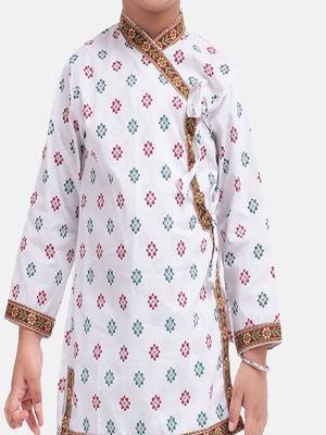 White Cotton Dhoti Kurta Krishna Kanhaiya Suit Dress For Baby Boy 5
