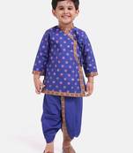 Blue Cotton Dhoti Kurta Krishna Kanhaiya Suit Dress For Baby Boy