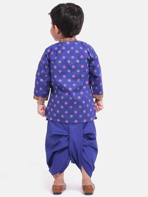 Blue Cotton Dhoti Kurta Krishna Kanhaiya Suit Dress For Baby Boy 4