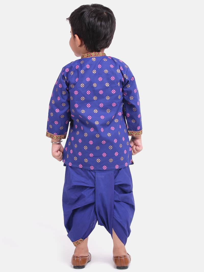 Blue Cotton Dhoti Kurta Krishna Kanhaiya Suit Dress For Baby Boy