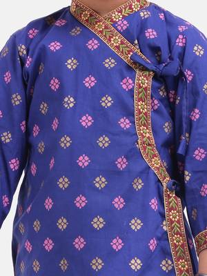 Blue Cotton Dhoti Kurta Krishna Kanhaiya Suit Dress For Baby Boy 5