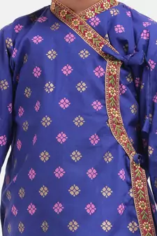 Blue Cotton Dhoti Kurta Krishna Kanhaiya Suit Dress For Baby Boy