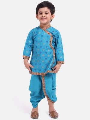 Green Cotton Dhoti Kurta Krishna Kanhaiya Suit Dressfor Baby Boy 1