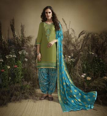 Green Embroidered Cotton Silk Salwar 1