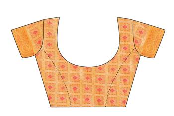 Yellow Woven Banarasi Saree With Blouse 5