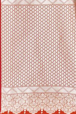 Orange woven banarasi saree with blouse 4