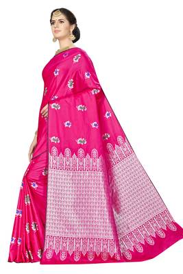 Pink woven banarasi saree with blouse 2
