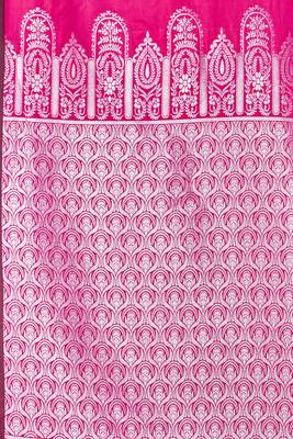 Pink woven banarasi saree with blouse 4