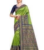 Green Woven Banarasi Saree With Blouse