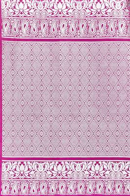 Blue woven banarasi saree with blouse 4