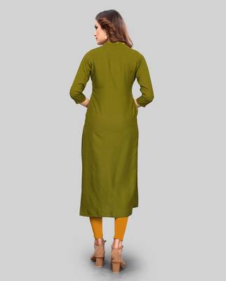Green embroidered rayon ethnic-kurtis 2