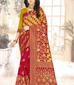 Multicolor woven banarasi saree with blouse