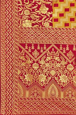 Multicolor woven banarasi saree with blouse 4