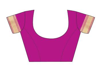Pink woven banarasi saree with blouse 5