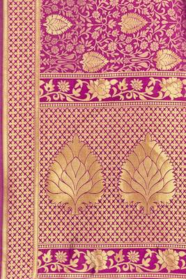Wine woven banarasi saree with blouse 4