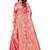 Light pink woven banarasi saree with blouse