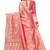 Light pink woven banarasi saree with blouse