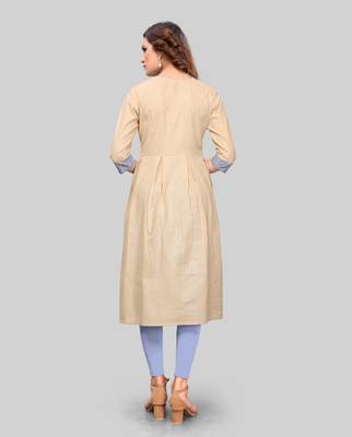 Off-white plain cotton cotton-kurtis 2