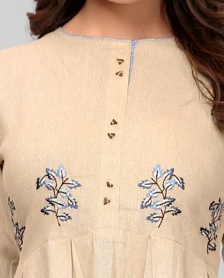 Off-white plain cotton cotton-kurtis 4