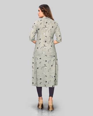 Grey printed rayon ethnic-kurtis 2