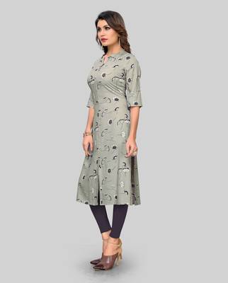 Grey printed rayon ethnic-kurtis 3