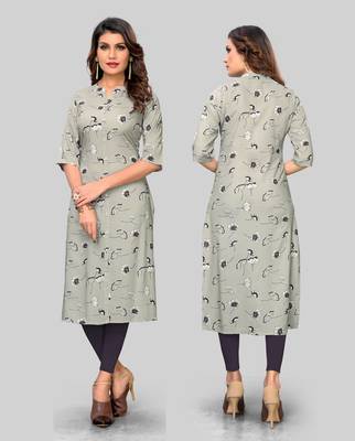 Grey printed rayon ethnic-kurtis 5