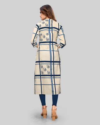 Off-white printed cotton cotton-kurtis 2