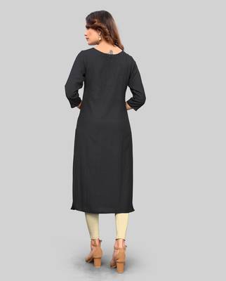 Black embroidered rayon ethnic-kurtis 2