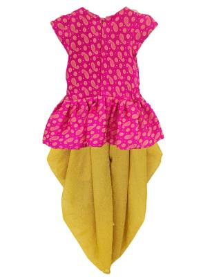 Rani Girls's indowestern dhOTI suit,indo western dress,Peplum top dhoti 2