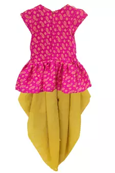 Rani Girls's indowestern dhOTI suit,indo western dress,Peplum top dhoti