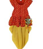 Maroon Girls's indowestern dhOTI suit,indo western dress,Peplum top dhoti